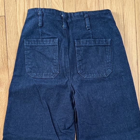 5 for $25 // Zara wide leg high waist cropped dark blue jeans size 2 - Picture 12 of 13